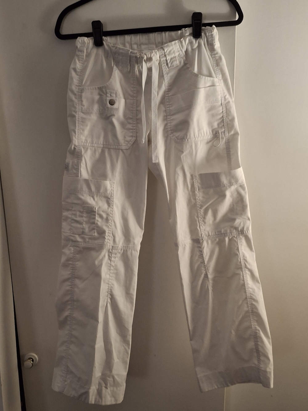 Dickies Women's White Cargo Drawstring Pants